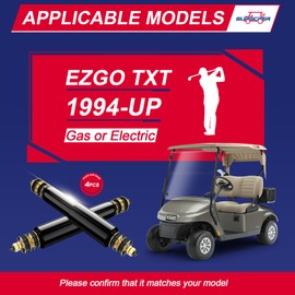 SUPGCPER 4PCS EZGO Front and Rear Shocks, 1994-UP EZGO TXT Shock Absorbers Gas and Electric, Golf Cart Front and Rear Shock Absorbers, EZGO TXT Shocks Replacement# 76418-G01, 70928-G01