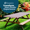Sorfey Picnic Tablecover -Fitted with Elastic, Vinyl with Flannel Back,