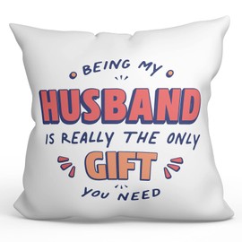 MUGFFINS HUSBAND Cushion Padding included - in English - I'm the only gift you need - Funny gift - Pillow: cover and filling 15.7x15.7 inches