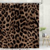 Emwnodti Sexy Leopard Print Shower Curtain，Wild Animal Cheetah Print Brown