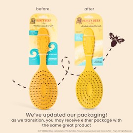 Burt's Bees for Pets Double Sided Brush for Large Dogs with Handle Made from Recycled Plastics Collected from Coastal Communities| 2-in-1 Dog Brush Removes Tangles While Smoothing Dog Fur