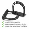 Black Aluminium Stirrups Aluminium Extra Light – 6 cm Tread