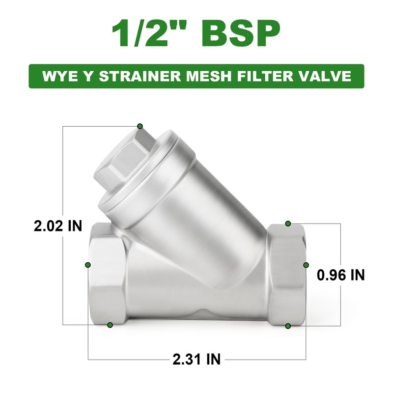 TAISHER 1PCS 304 Stainless Steel 1/2" BSP Female WYE Y