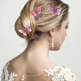 20pcs Butterfly Hair Clips, Colourful Double Layer Tulle Realistic Butterfly Hair Clips, Cute Girls Hair Clip Accessories, Suitable for Girls Birthday Gifts and Daily Wear (multicolour)