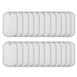 Military Dog Tags Stainless Steel Matte Finish 25, 50, 100 Count, ID Tag