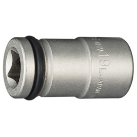 TONE HP4NV-19L Long Socket for Impacts, 0.5 inch (12.7 mm) (1/2 mm), Double Side Width: 0.7 inches (19 mm)