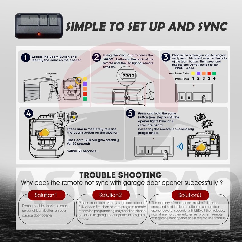 2 for 893MAX 893LM Universal LiftMaster Chamberlain Craftsman Garage Door