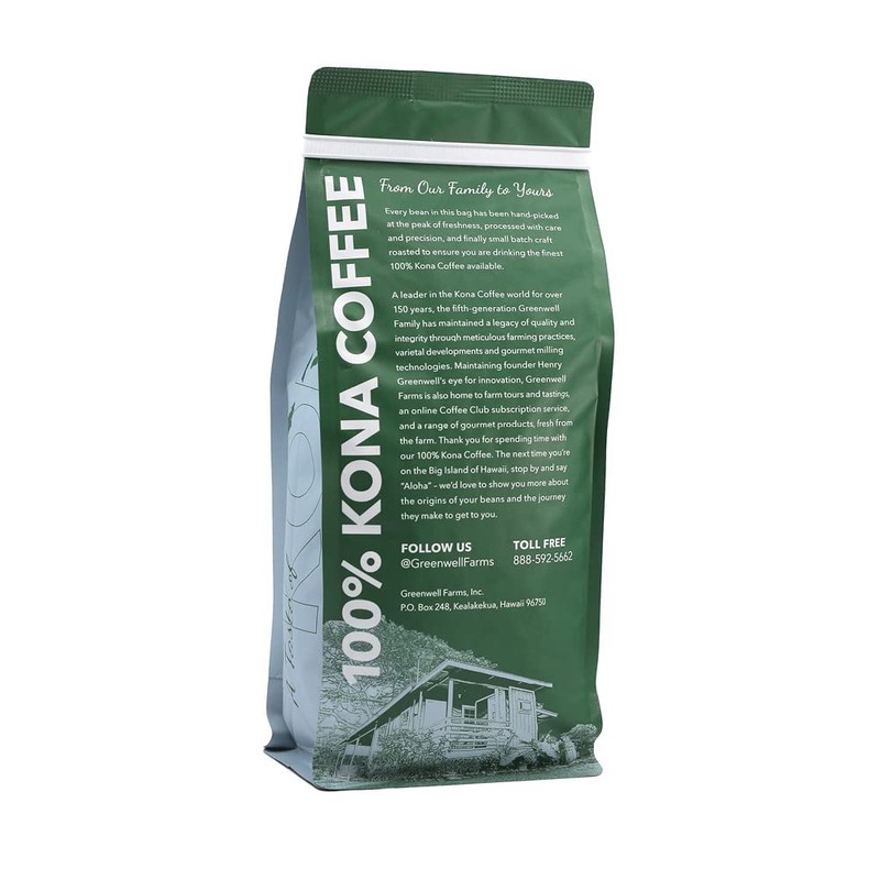 Greenwell Farms 100% Hawaiian Kona Coffee - Medium Roast, Ground,