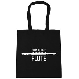 Hippowarehouse Born to Play Flute Tote Shopping Gym Beach Bag 42cm x38cm, 10 litres
