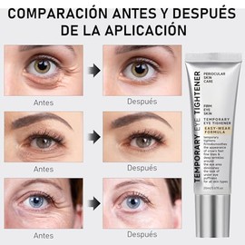 Crema para Ojos Antiarrugas - Efecto Tensor Temporal Inmediato - Reduce Bolsas, Ojeras e Hinchazón - Hidratación Intensa - Fácil Aplicación 20ml