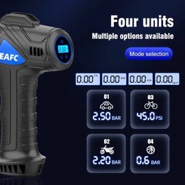 EAFC Handheld Car Air Compressor Wireless Air Pump Smart Digital Tire Air Pump with LED Light for Car Motorcycle Bike Ball