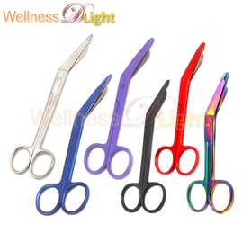 Set of 6 Pcs Lister Bandage Scissors Professional Use Health Care Beauty Tool Products ;-purple, Black, Blu, Multi, Red, Silver, Titanium Stainless Steel, 5.5"