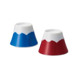 Mt. Fuji T95091180 Pair Ochoko (In Wooden Box), Red, Blue