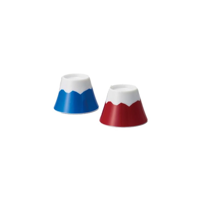 Mt. Fuji T95091180 Pair Ochoko (In Wooden Box), Red, Blue