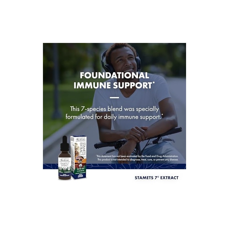 Host Defense Stamets 7 Extract, Daily Immune Support, 30
