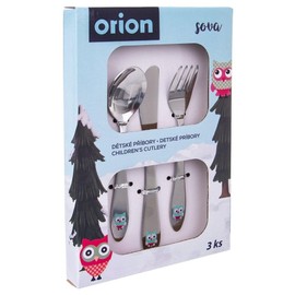 Children's Cutlery Set Stainless Steel with Owl Motif Set of 3