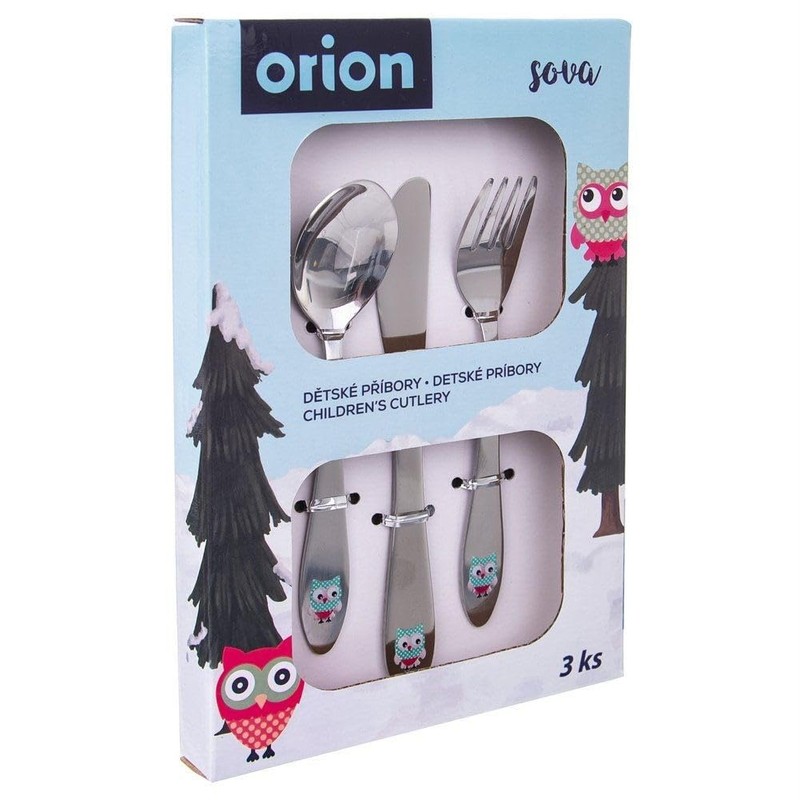 Children's Cutlery Set Stainless Steel with Owl Motif Set of