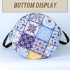 Mexican Tiles Laundry Basket Flowers Pattern Foldable Oxford Cloth Funny