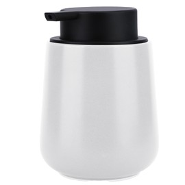 Marstey Foam Hand Soap Dispenser, 400ml Ceramic Foaming Soap Dispenser, Refillable Liquid Lotion Dispenser with Foam Pump for Home Kitchen Bathroom Restaurant Hotel (Black Lid)