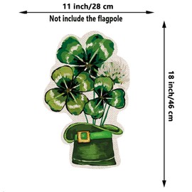 St Patricks Day Garden Flag Lucky Shamrocks Clovers Vertical Double Sided Seasonal Irish Celebration Farmhouse Holiday Outdoor Decor