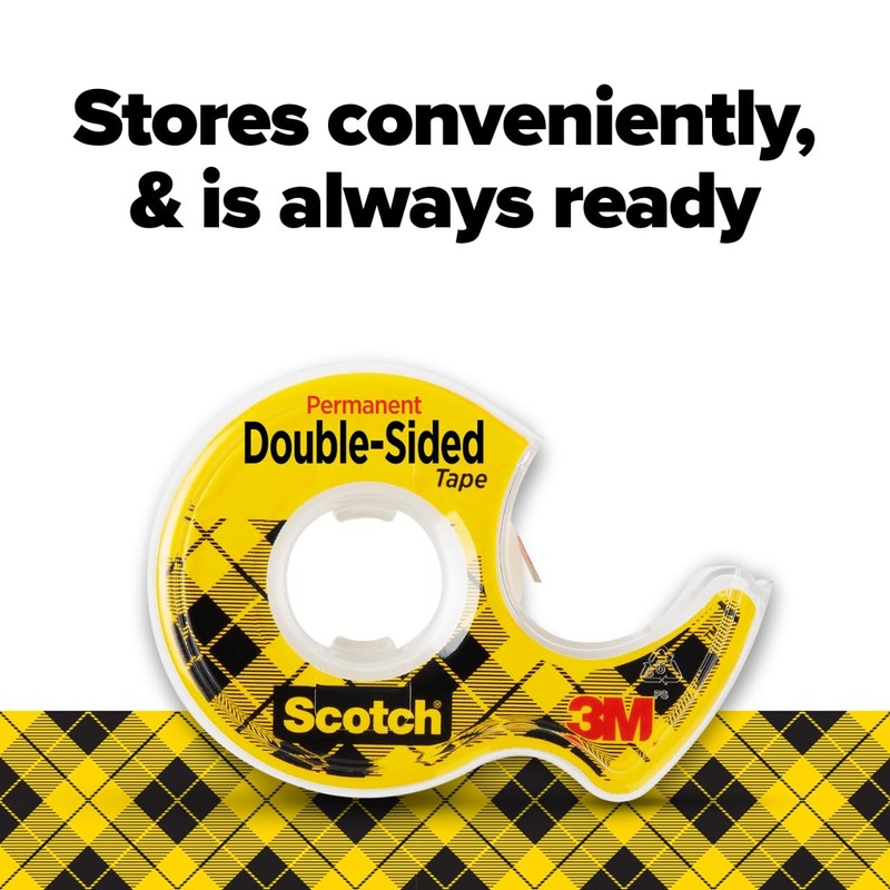 Scotch Double Sided Tape, Permanent, 1/2 in x 400 in,