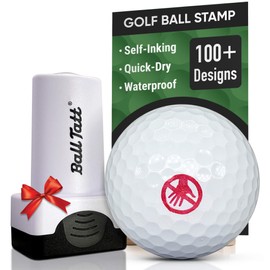 Ball Tatt - Don't Touch Golf Ball Stamp, Golf Ball Stamper, Self-Inking Golf Ball Stamp Markers, Reusable Golf Ball Marking Tool to Identify Golf Balls, Golfer Gift Golfing Accessories