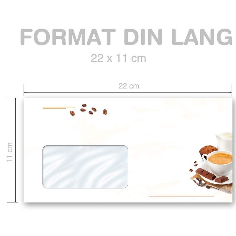 Envelopes Coffee with Milk Food & Drink DIN Long 220