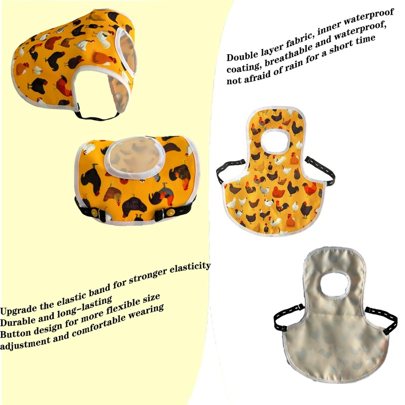 UKJENT Chicken Saddle for Hens, 3-Pack, Chicken Apron Back Protector