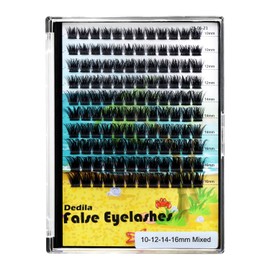 Dedila Large Pack Cluster Eyelash Extensions D Curl Wide Stem Mixed 10-12-14-16mm /12-14-16mm/14-16-18mm Individual False Eyelashes Dramatic Volume Eye Lashes Set (mixed 10-12-14-16mm)