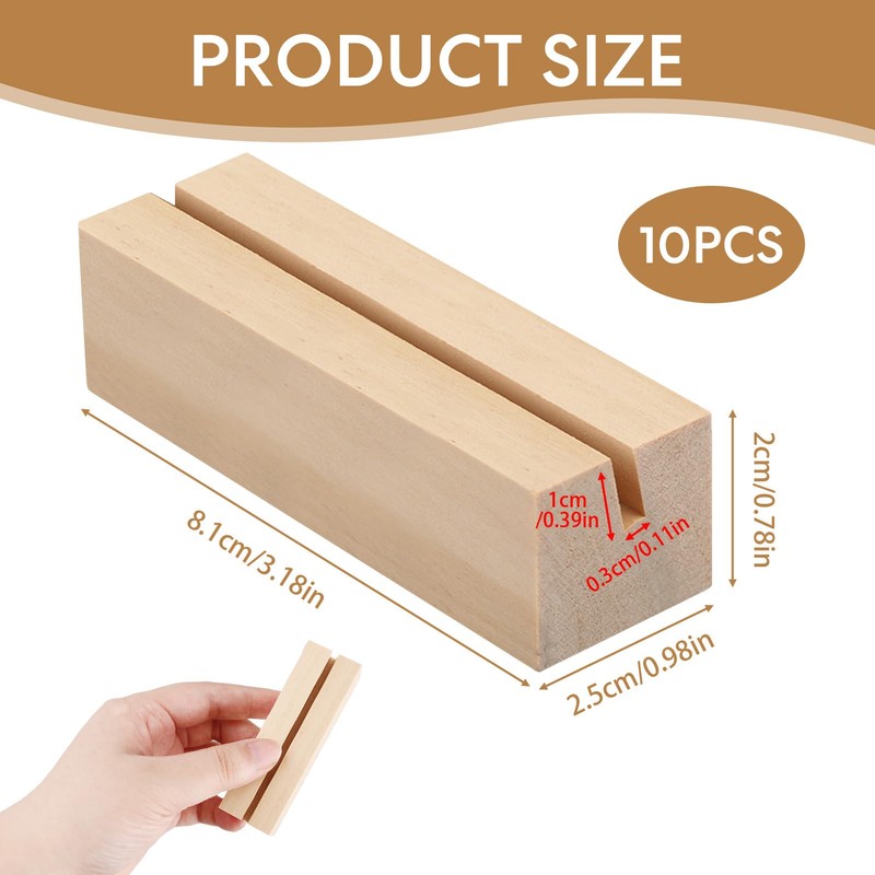 10 Pcs Wooden Place Card Holders Retro Table Number Stands