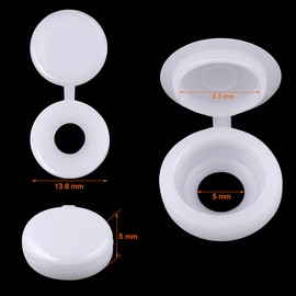 Lahviuu Screw Covers, 200 Pieces Folding Screw Cover Caps Screws Protective Caps Plastic Washers for Screw Protection, Furniture Cabinets, Home Decoration, Wardrobe (White)