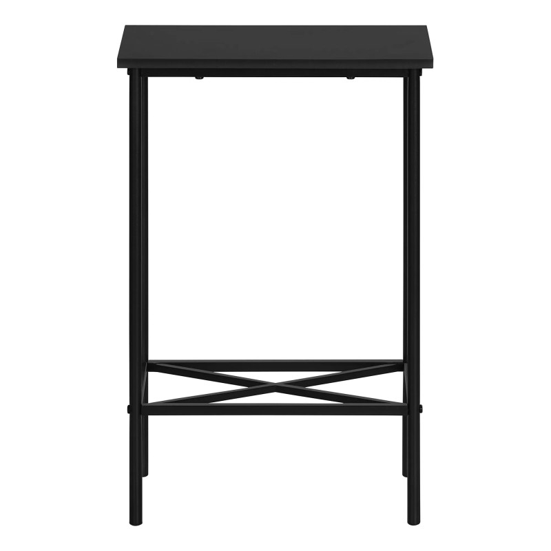 Homeroots 24" Black Wood And Metal End Table With Shelf