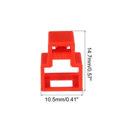 MECCANIXITY 10pcs Port Blocker Locking RJ45 Port/Dust Blocker with Plastic Color Coded Keys,Red