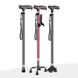 Toolzia Adjustable Aluminum Alloy Walking Cane with LED Light
