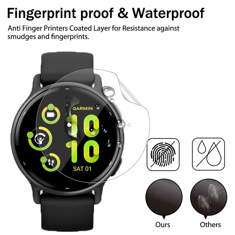 3 Pack Screen Protector for Garmin Vivoactive 5, GEJEFA Flexible