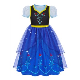 HenzWorld Princess Costume Kids Robe Princesse Birthday Party Dance Recitals Theme Party Fun Dress Up Clothes for Girls 4-5T