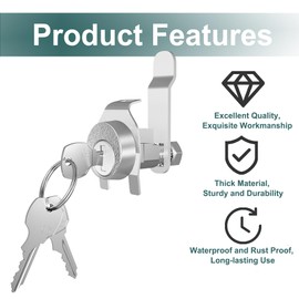 Yqwwda 3 Pack Mailbox Locks, National L-1172C Mailbox Lock Replacement for C9100 Mailbox Key Lock with 3 Keys, Nickel Finish