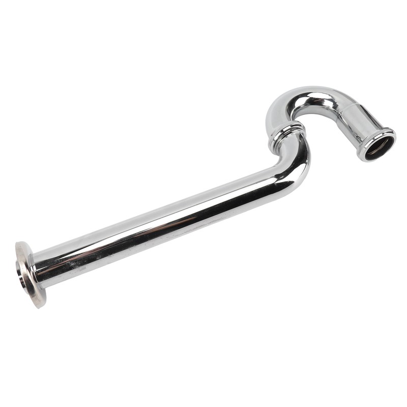 Brass Sink Drain Tubing Set Silver Slick Finish No Ageing