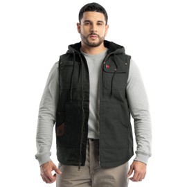 Wrangler Riggs Workwear Men's Sherpa Lined Vest with Hood, Black