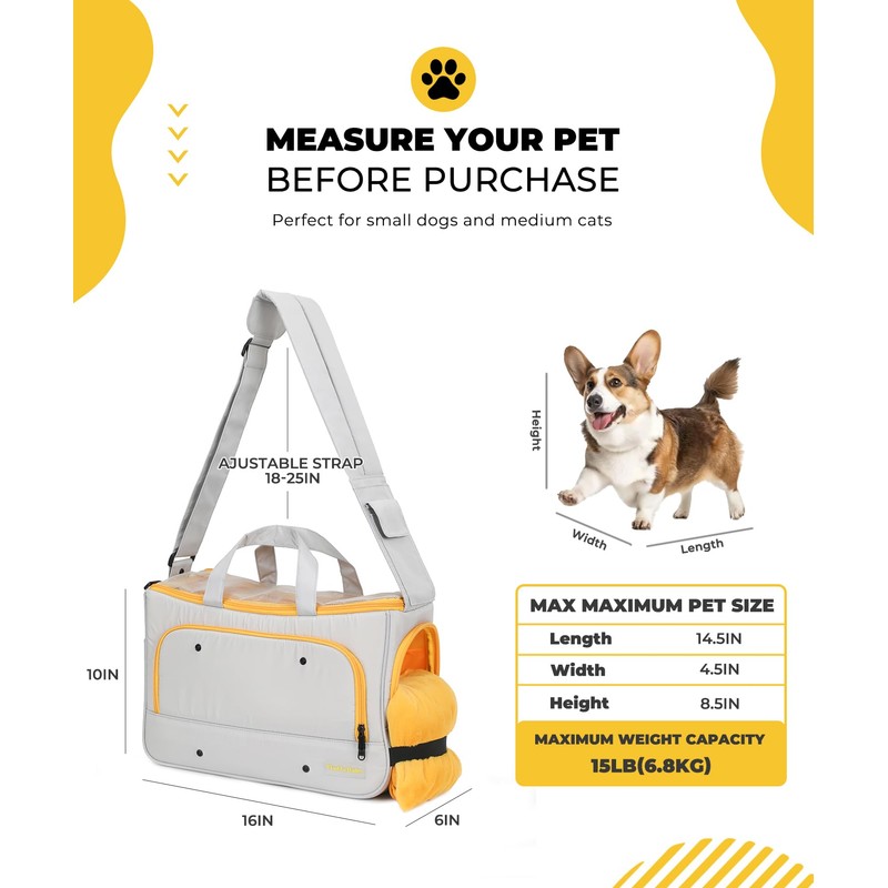 TailTrek Small Dog Sling Carrier, Front Facing Dog Carrier Sling,