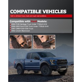 1ST 2PCS Rear Leaf Spring Shackle Kit F75Z5775BB for Ford F-150 F-250 Truck Pickup for Lincoln 1997-2004 Bracket Hanger Rearward Replaces OE: F75Z5775BD, 722-016