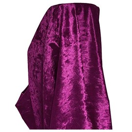 A-Express Premium Glitz Soft Crushed Velvet Fabric Material Curtains Cushion Dressmaking Upholstery 140cm Wide with Backing - 1 Metre 100cm x 140cm Purple