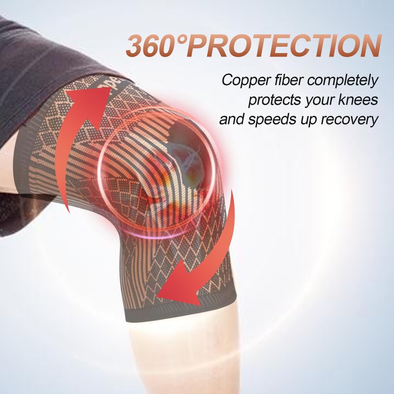 Copper Knee Braces for Men and Women (2 pack) -H