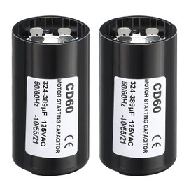 PATIKIL Motor Start Capacitor, 2 Pack 324-389uF/Mfd 125V 50/60Hz CD60 Run Capacitor Motor Starting Capacitor for Electric Motor Starts Running