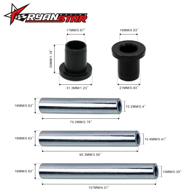 Ryanstar Racing Heavy Duty A-Arm Control Arm Bushing Kit for