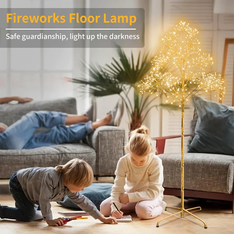 XTHlamp LED Tree Floor Lamp, 5.7 Ft Tall, Remote Control,