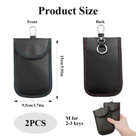 witeup Schutz Autoschlssel Kompatibel mit Keyless Go, 2 Pack Schlssel Hlle RFID Schutz Funkschlssel, Anti-Diebstahl-Ger?te Abschirmung Schlsseltasche mit Gro? Schlsselbund, Blau, Rot