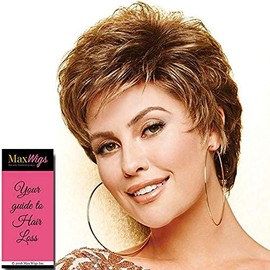 Instinct Wig Petite Avg Cap Color G31+ Mango Mist - Gabor Wigs 3.5" Short Shag Silhouette Wavy Layers Synthetic Capless Natural Hairline Tight Collar Length Nape Bundle MaxWigs Hairloss Booklet