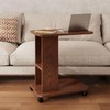 YQJJGL 3-Tier C-Shaped End Table with Storage and 2 Locking