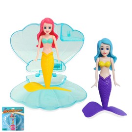 2Pcs Mermaids Pool Diving Toys Set with Shell,Swimming Pool Sinking Toy Mermaid Underwater Diving Toy,Kids Swimming Pool Toys Accessories,Little Princess Diving Games Training Girls Mermaid Gifts